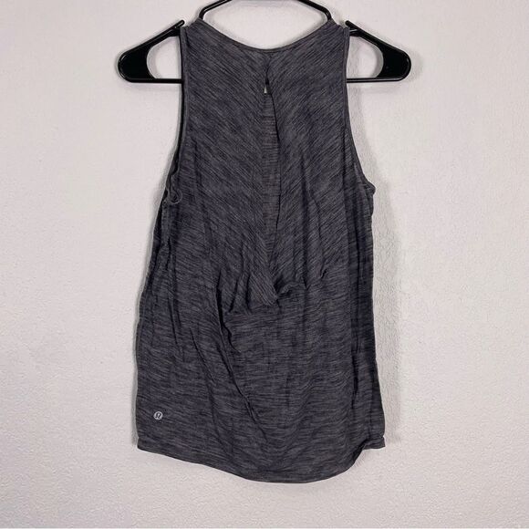 Lululemon Heathered Grey Cutout Back Tank Top - Picture 2 of 6